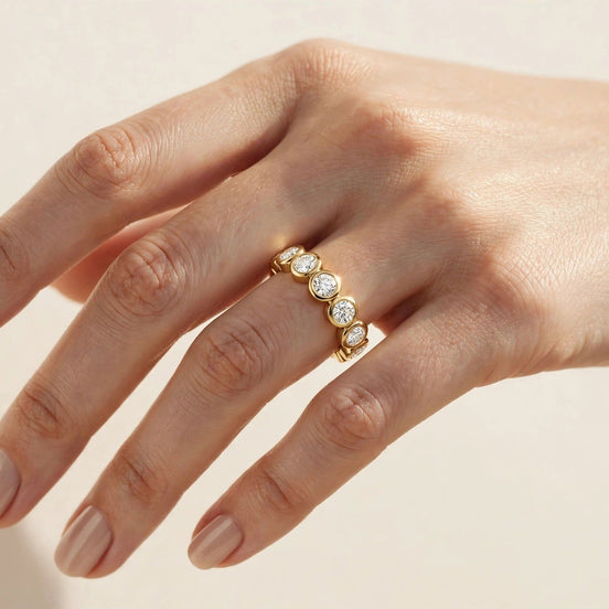 Bezel-Set Diamond Wedding Band lifestyle