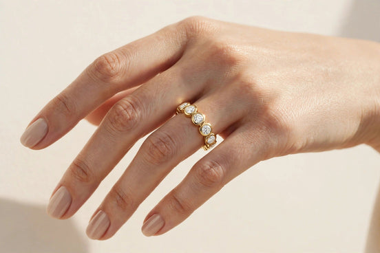 Bezel-Set Diamond Wedding Band lifestyle