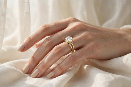 Cathedral Diamond Bridge Ring lifestyle