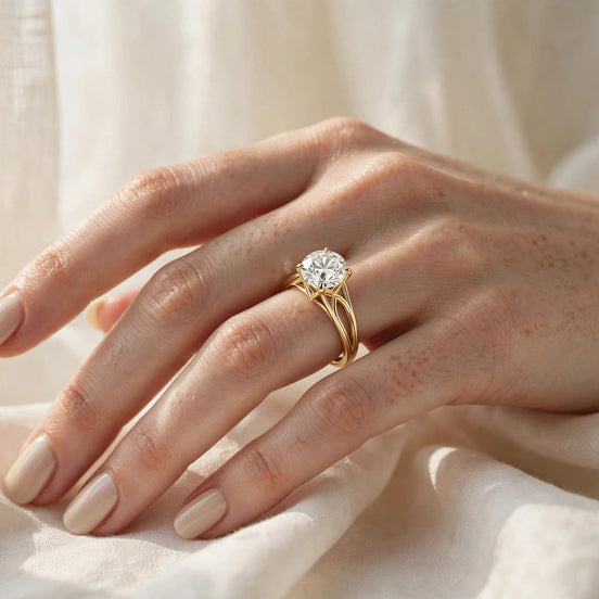 Cathedral Diamond Bridge Ring lifestyle