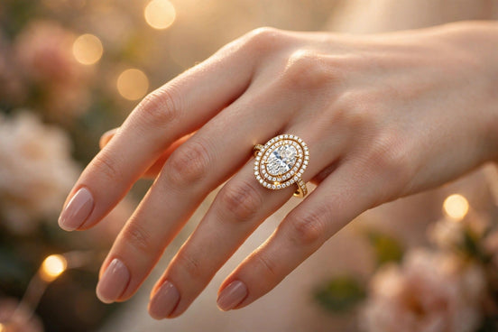 Double Halo Oval Ring lifestyle