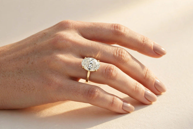 East-West Oval Solitaire Engagement Ring lifestyle
