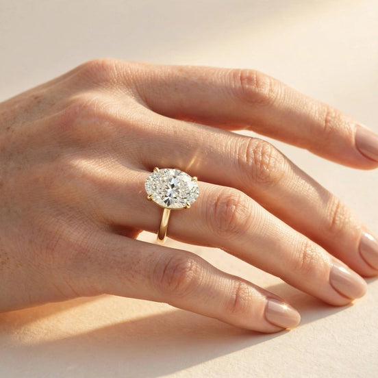 East-West Oval Solitaire Engagement Ring lifestyle