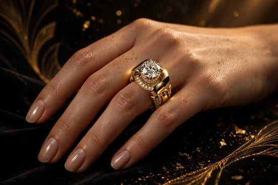 Hidden Halo Chunky Ring lifestyle