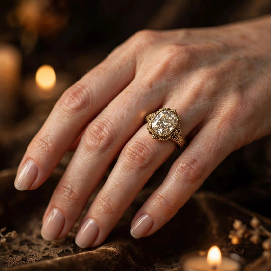 Old-Mine Cushion Ring lifestyle