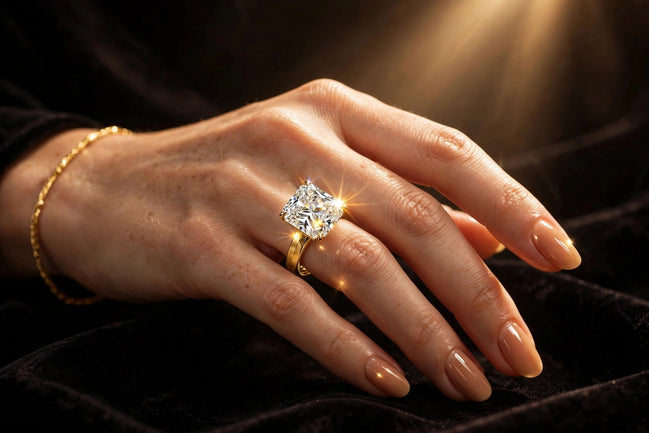 Radiant-Cut Solitaire Engagement Ring lifestyle