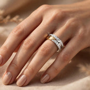 Two-Tone Diamond Wedding Band lifestyle