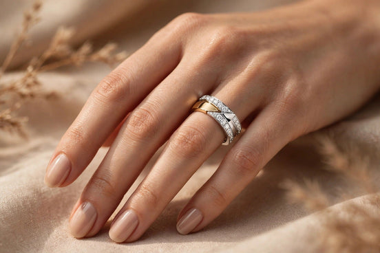 Two-Tone Diamond Wedding Band lifestyle
