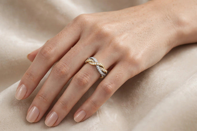 Two-Tone Twist Diamond Band lifestyle