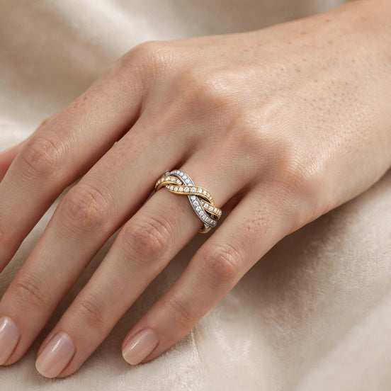 Two-Tone Twist Diamond Band lifestyle