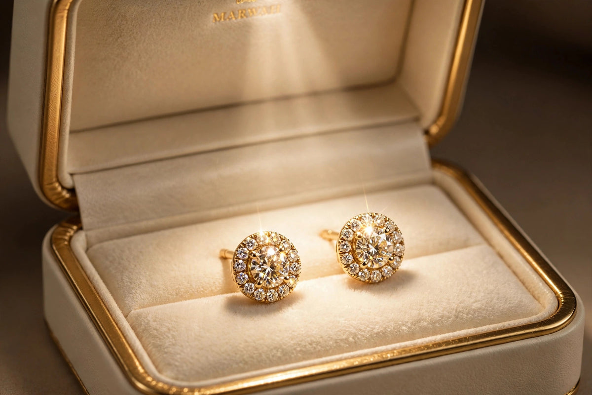 Diamond Halo Studs