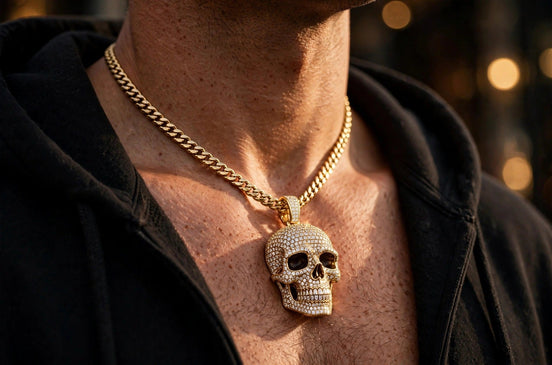 3D Iced Skull Pendant lifestyle