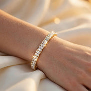 Baguette Diamond Line Bracelet lifestyle