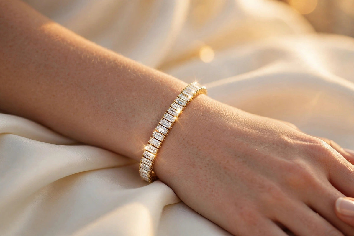 Baguette Diamond Line Bracelet lifestyle