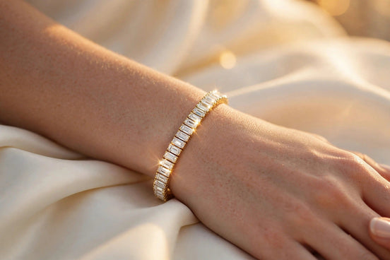 Baguette Diamond Line Bracelet lifestyle