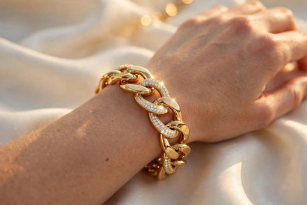 Bold Link Diamond Bracelet lifestyle