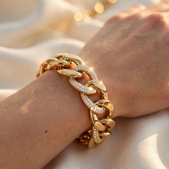 Bold Link Diamond Bracelet lifestyle