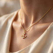 Anchor Charm Chain Necklace lifestyle