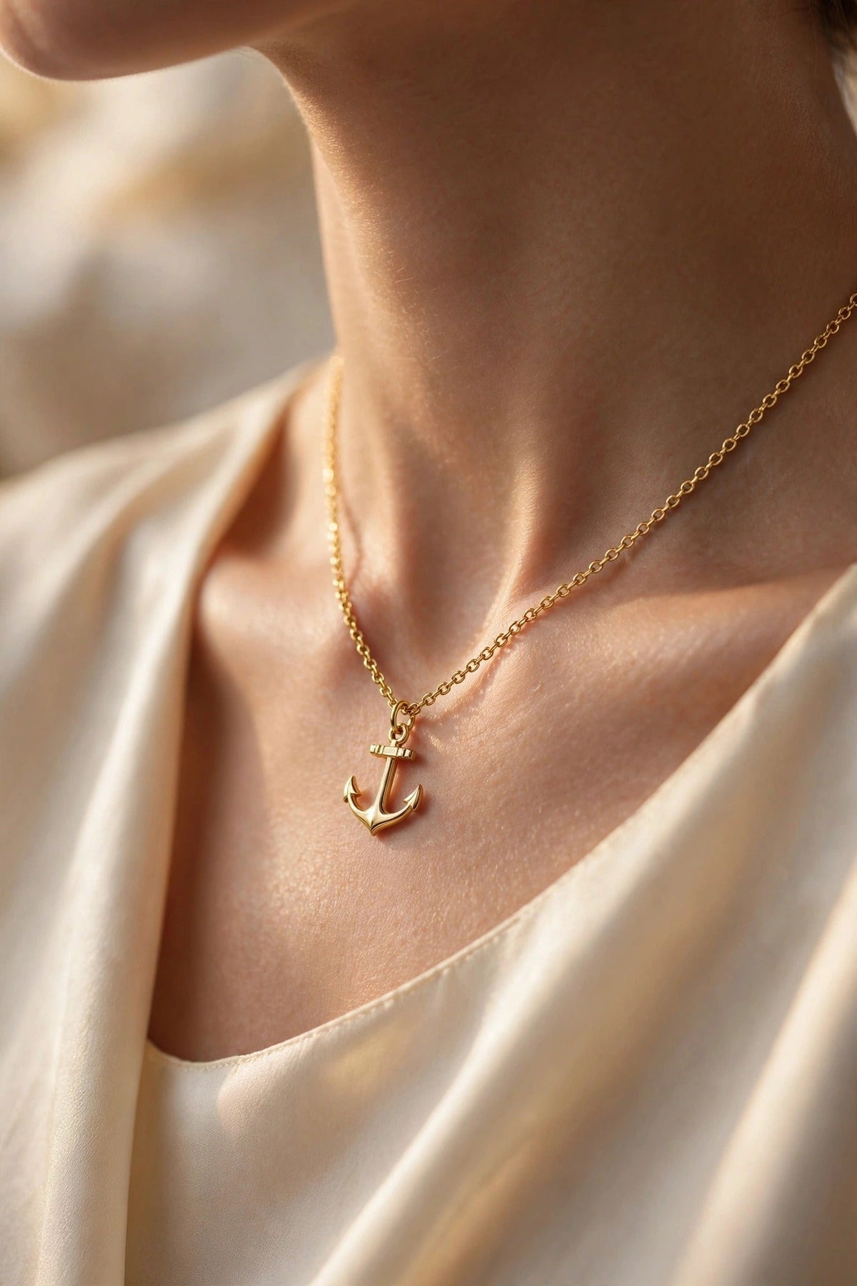 Anchor Charm Chain Necklace lifestyle
