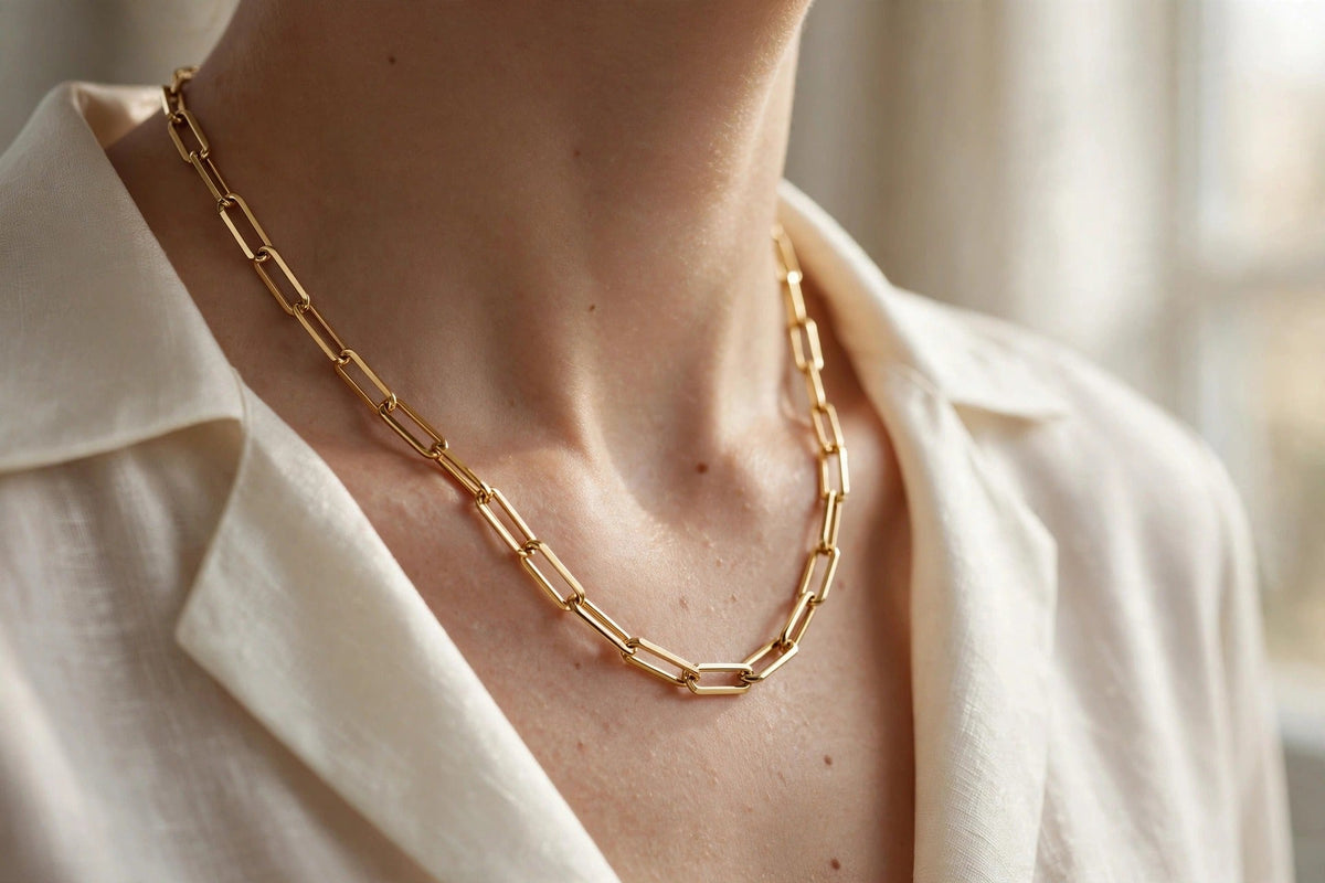 Classic Paperclip Chain Necklace lifestyle
