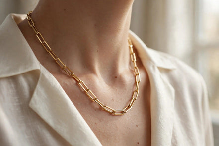 Classic Paperclip Chain Necklace lifestyle