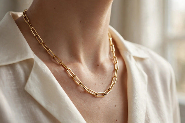 Classic Paperclip Chain Necklace lifestyle