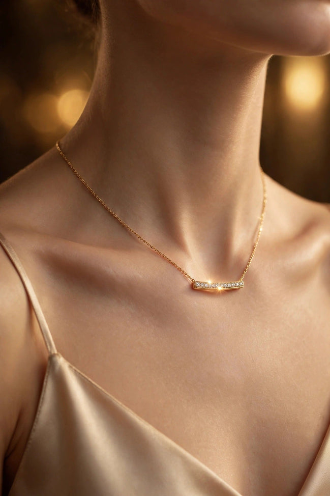 Diamond Bar Chain Necklace lifestyle