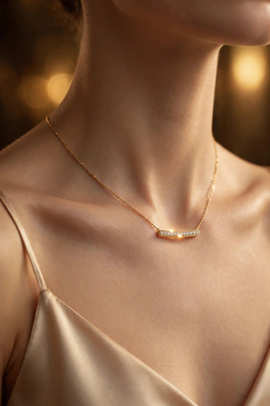 Diamond Bar Chain Necklace lifestyle