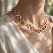 Diamond Circle Chain Necklace lifestyle
