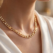 Diamond-Cut Figaro Necklace lifestyle
