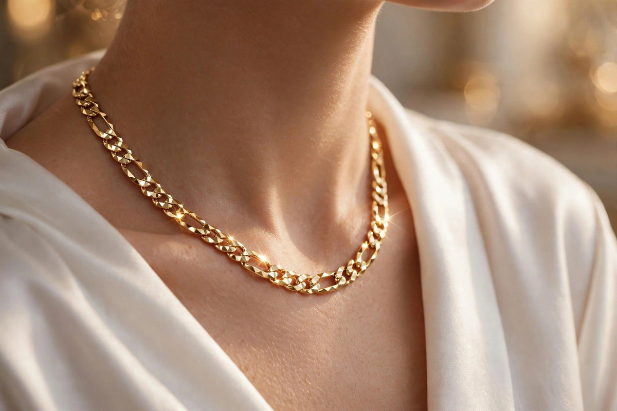 Diamond-Cut Figaro Necklace lifestyle