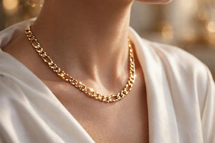 Diamond-Cut Figaro Necklace lifestyle