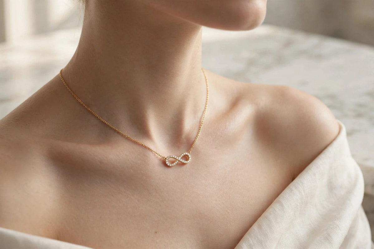 Diamond Infinity Chain Necklace lifestyle