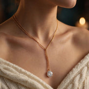 Diamond Lariat Necklace lifestyle