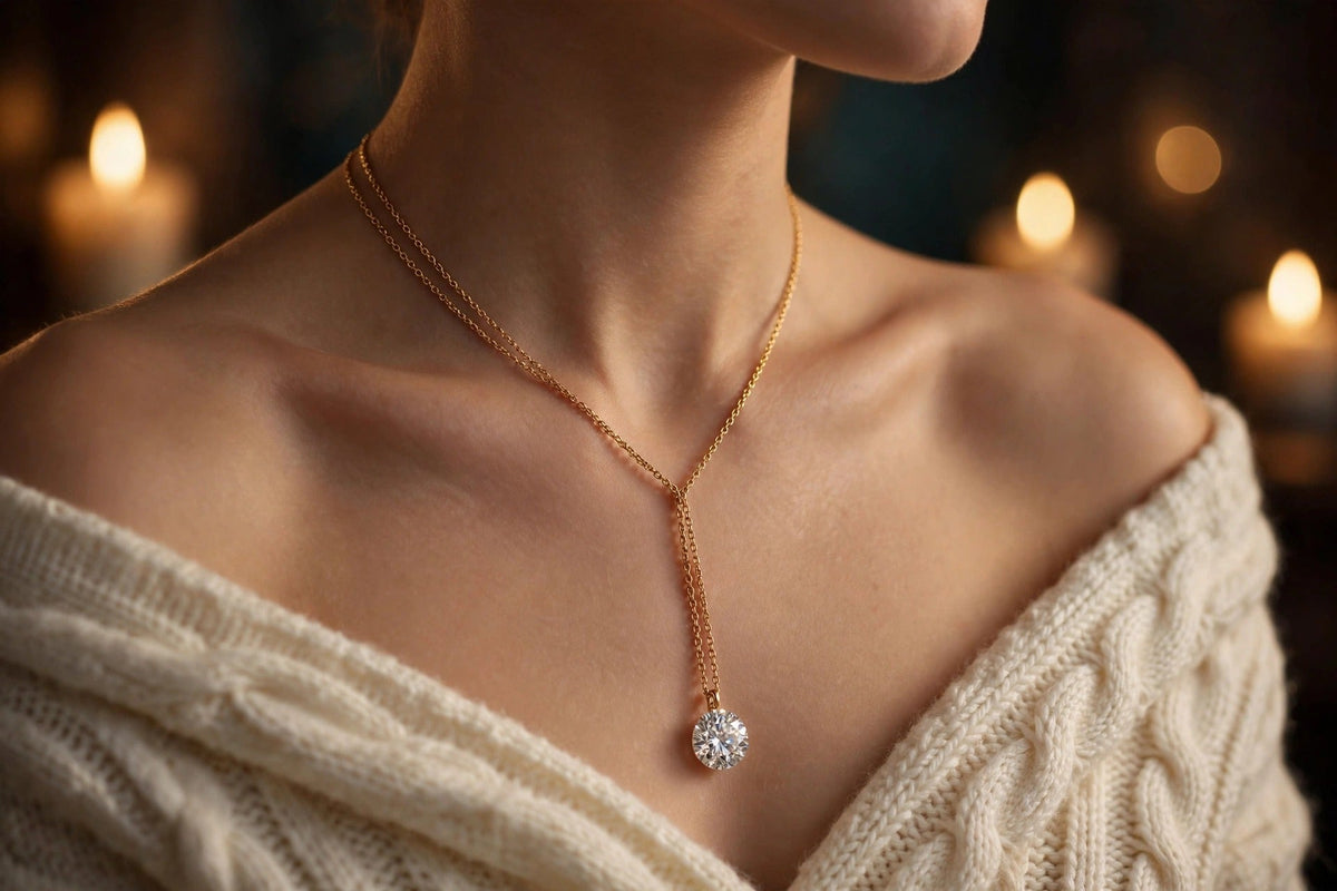 Diamond Lariat Necklace lifestyle