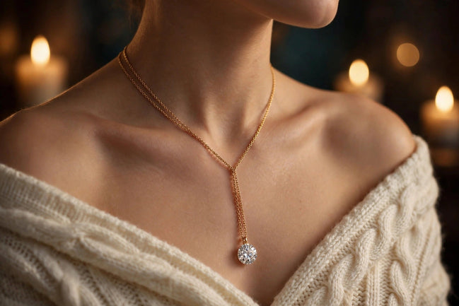 Diamond Lariat Necklace lifestyle