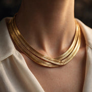 Double Herringbone Necklace lifestyle