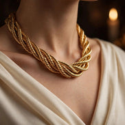 Gold Torsade Necklace lifestyle