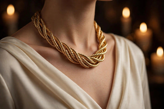 Gold Torsade Necklace lifestyle