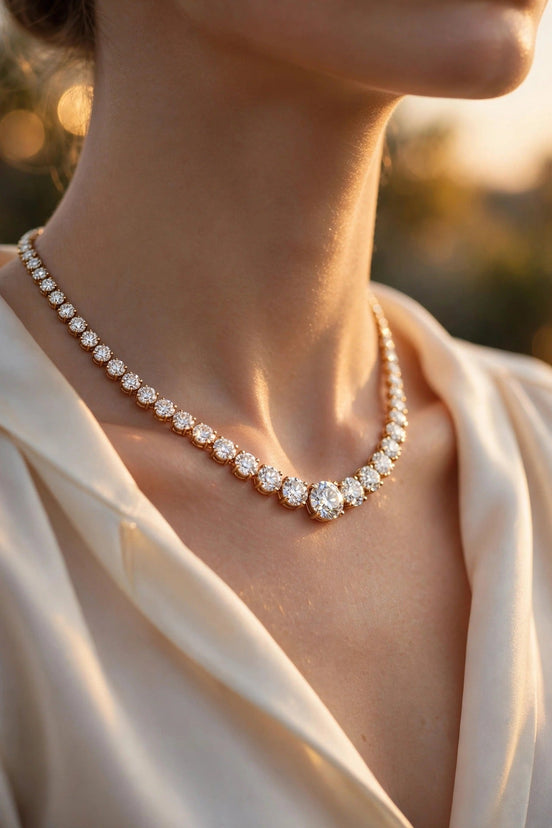 Graduated Diamond Riviera Necklace lifestyle