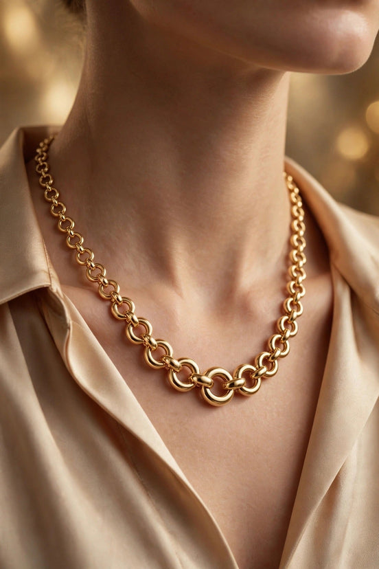 Graduated Rolo Chain Necklace lifestyle