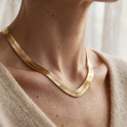 Herringbone Chain Necklace lifestyle
