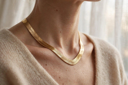 Herringbone Chain Necklace lifestyle