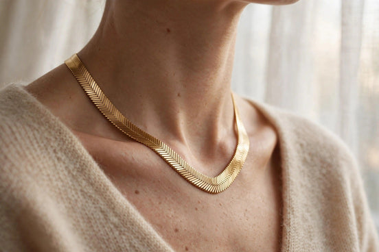 Herringbone Chain Necklace lifestyle