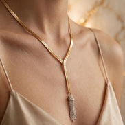 Herringbone Lariat Necklace lifestyle