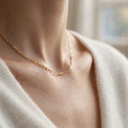 Mini Paperclip Chain Necklace lifestyle