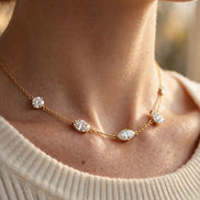 Mixed-Shape Diamond Station Necklace lifestyle