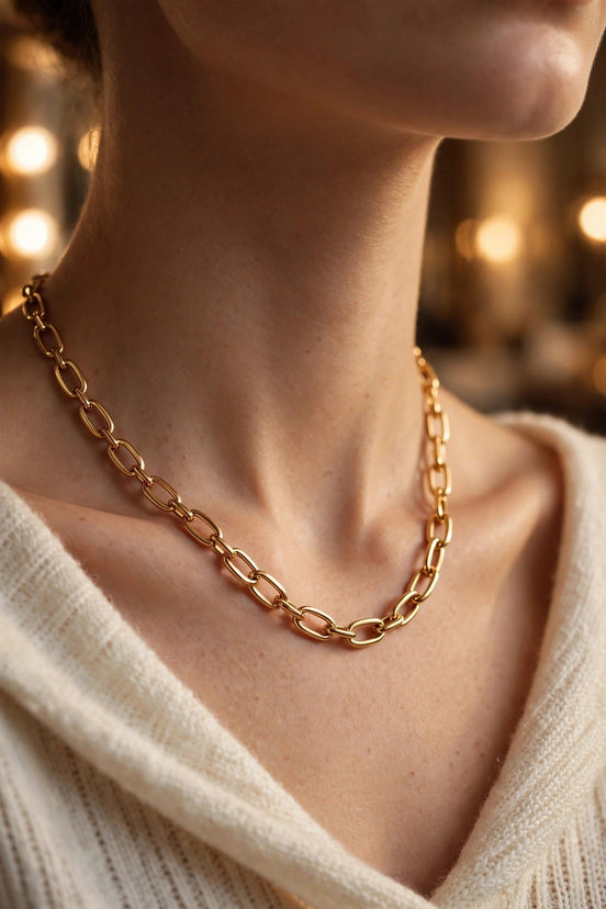 Oval Link Chain Necklace lifestyle
