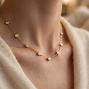 Round Diamond Station Necklace lifestyle