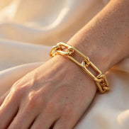 Chunky Gold Paperclip Bracelet lifestyle